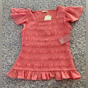 💗Ivy City Janessa Pink Short Sleeve Top size medium NWT